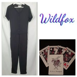 Wildfox Cropped Jumpsuit Button Casual Romper Sz S